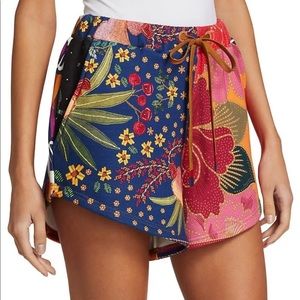FARM RIO NWT mixed scarves print drawstring shorts